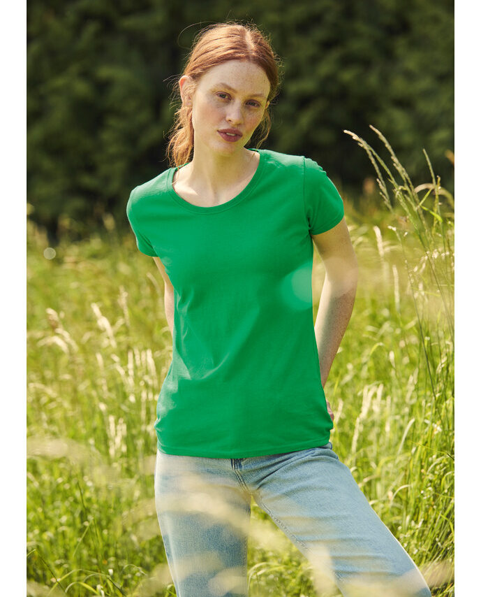MID SUMMER FANTASTIC CLEARING SALE-AMERICAN? PLAIN ROUND NECK LADIES T-SHIRT-KILLY GREEN-MEMORABLE GIFT-TOP QUALITY-LOWEST PRICE GUARANTEED-DO NOT MISS THIS CHANCE-ART NO. 61372-REA 27%