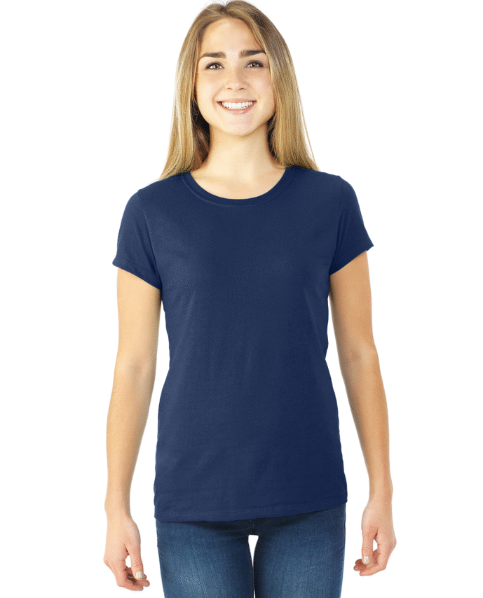 MID SUMMER FANTASTIC CLEARING SALE-AMERICAN PLAIN ROUND NECK LADIES T-SHIRT-NAVY-MEMORABLE GIFT-TOP QUALITY-LOWEST PRICE GUARANTEED-DO NOT MISS THIS CHANCE-ART NO. 61372-REA 27%
