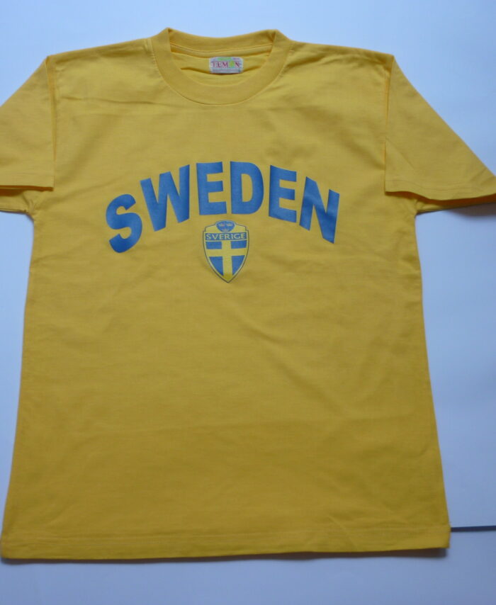 AMERICAN PRINTED T-SHIRT-UNORGETTABLE GIFT- AMERICAN T-SHIRT PRINTED AMERICAN MOTIVE SWEDEN TRYCK MED SVERIGE LOGO -TOP QUALITY-LOWEST PRICE GAURANTEED-DO NOT MISS THIS CHANCE-FREE HOME(POST OFFICE) DELIVERY-ART NO.PIC1090671 -REA 50%